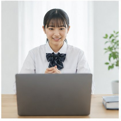 オンライン授業を受ける生徒